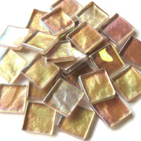 Pâte De Verre Cristal Ondulé Irisé 20mm Baie d'Or