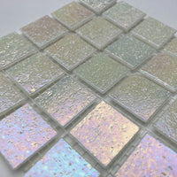Iridescent Glass Mosaic 20mm Oyster