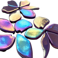 Verre Mosaique - glass mosaic -Glasmosaik-glasmozaïek-Bloemblaadjes Glas Parelmoer Magenta - mosaicshop