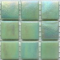 Verre Mosaique - glass mosaic -Glasmosaik-glasmozaïek-Glasmozaiek Iriserend 20mm Parelgroen - mosaicshop