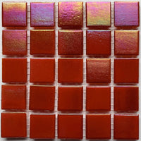 Verre Mosaique - glass mosaic -Glasmosaik-glasmozaïek-Glasmozaiek Iriserend 20mm Robijnrood - mosaicshop