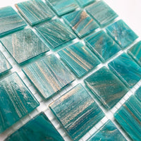Verre Mosaique - glass mosaic -Glasmosaik-glasmozaïek-Glasmozaiek met Goud Dooradert 20mm Aventurijn - mosaicshop