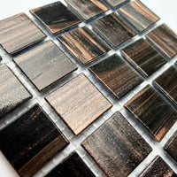 Verre Mosaique - glass mosaic -Glasmosaik-glasmozaïek-Glasmozaiek met Goud Dooradert 20mm Hermatiet - mosaicshop