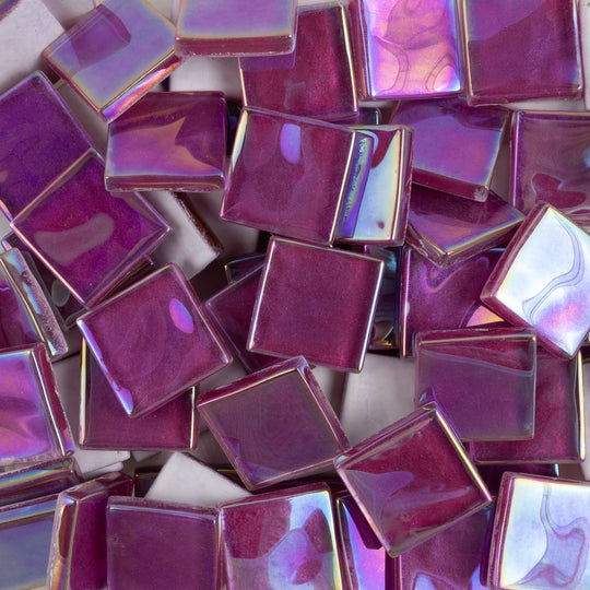 Pâte De Verre Cristal Ondulé Irisé 20mm Fuchsia