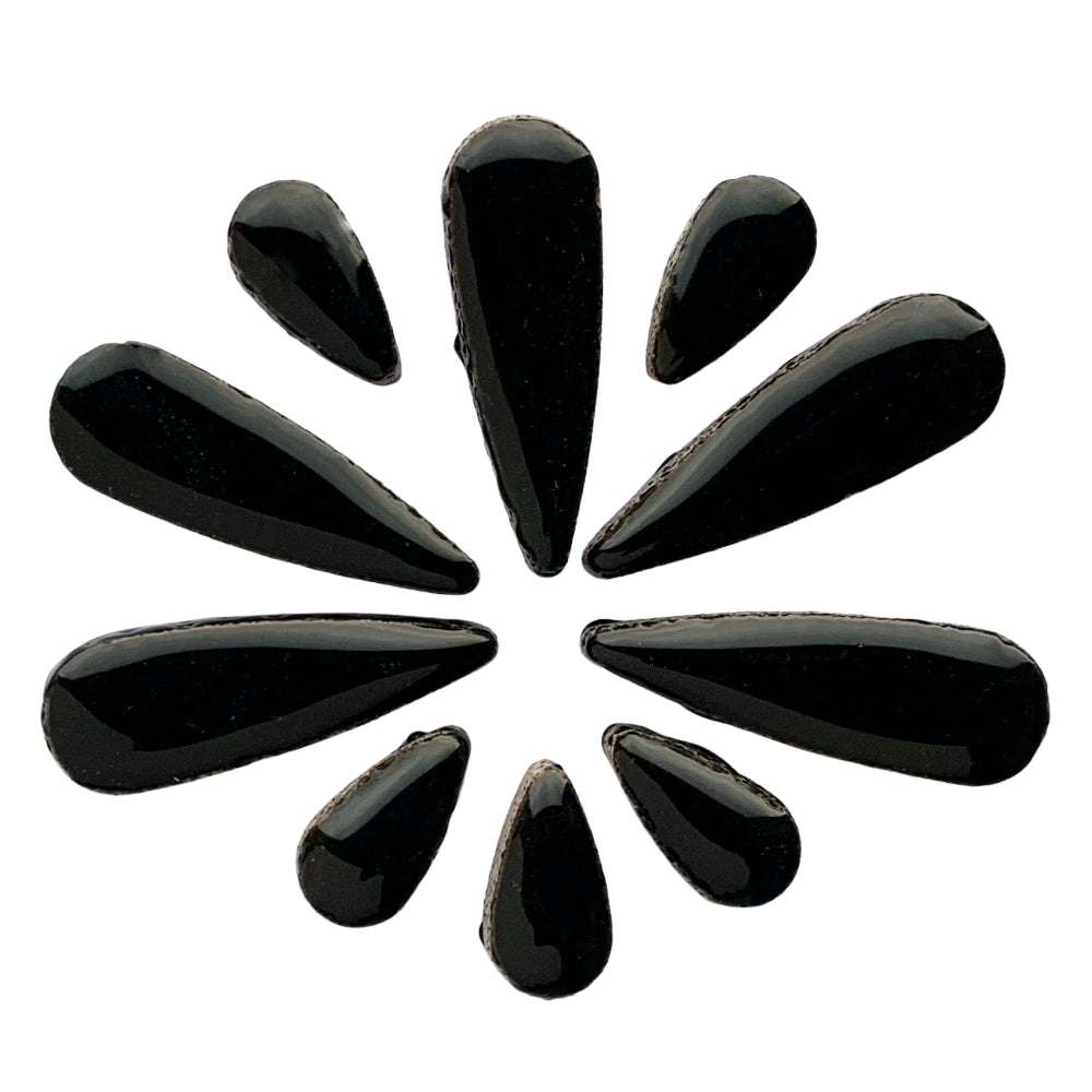 Ceramic Teardrops  Black