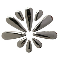 Ceramic Teardrops  Silver