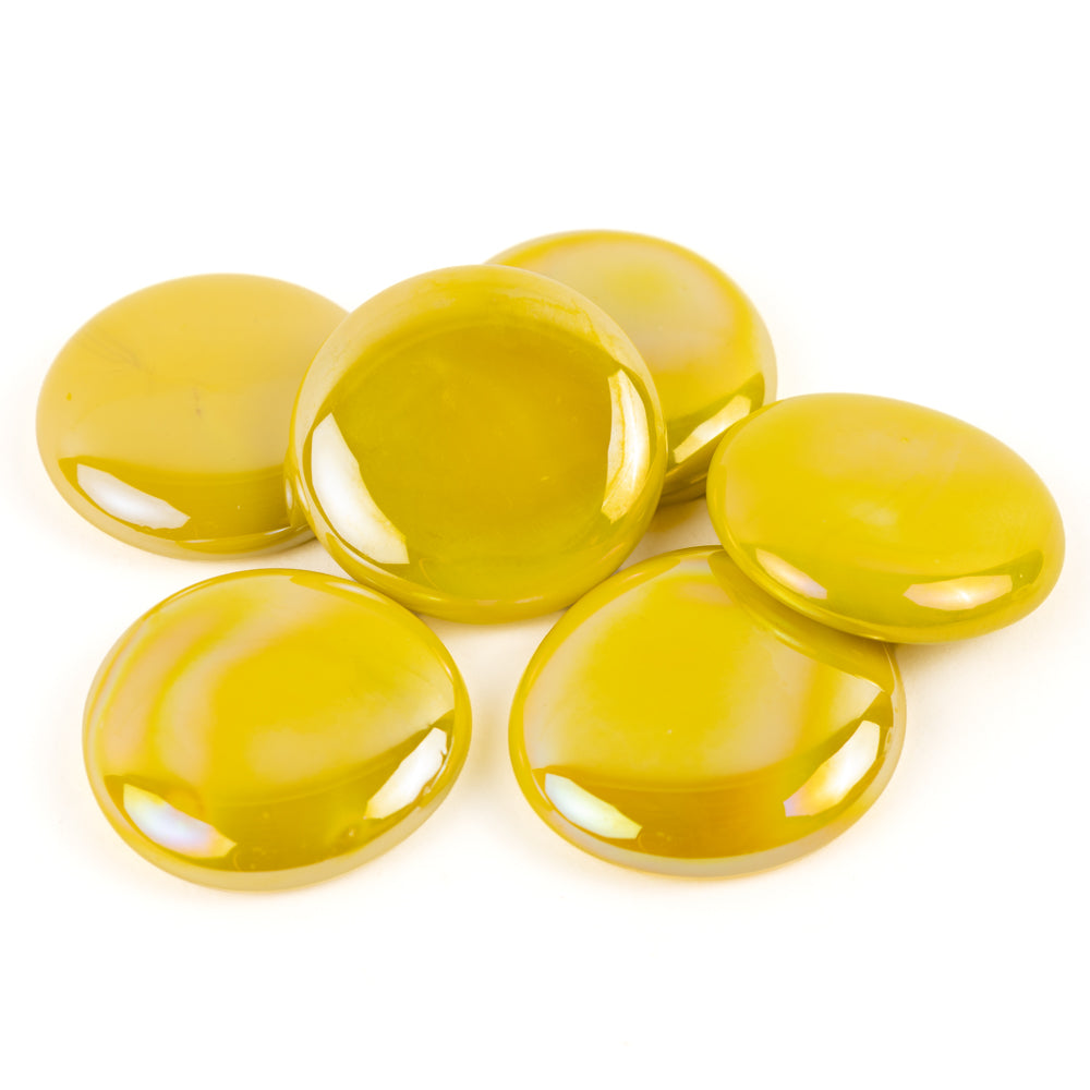 Billes de Verre XL 30-36mm Jaune Irisée