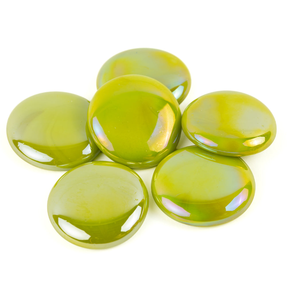 Glasdroppar XL  30-36mm Opalkiwi