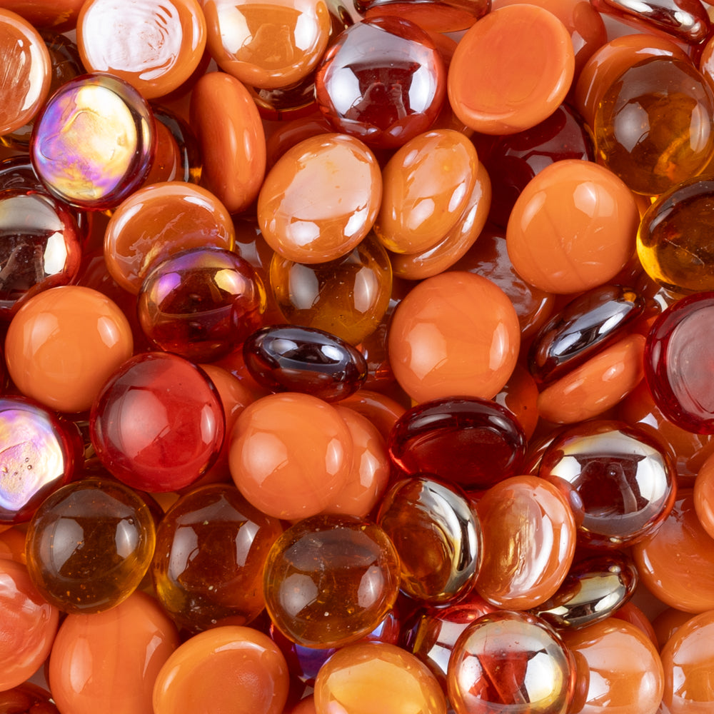 Glasdroppar 16-20mm Orange Mix