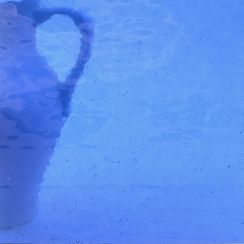 Glasplatte Mittelblau