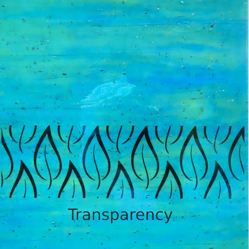 Glasplatte Blaugrün Irisiert