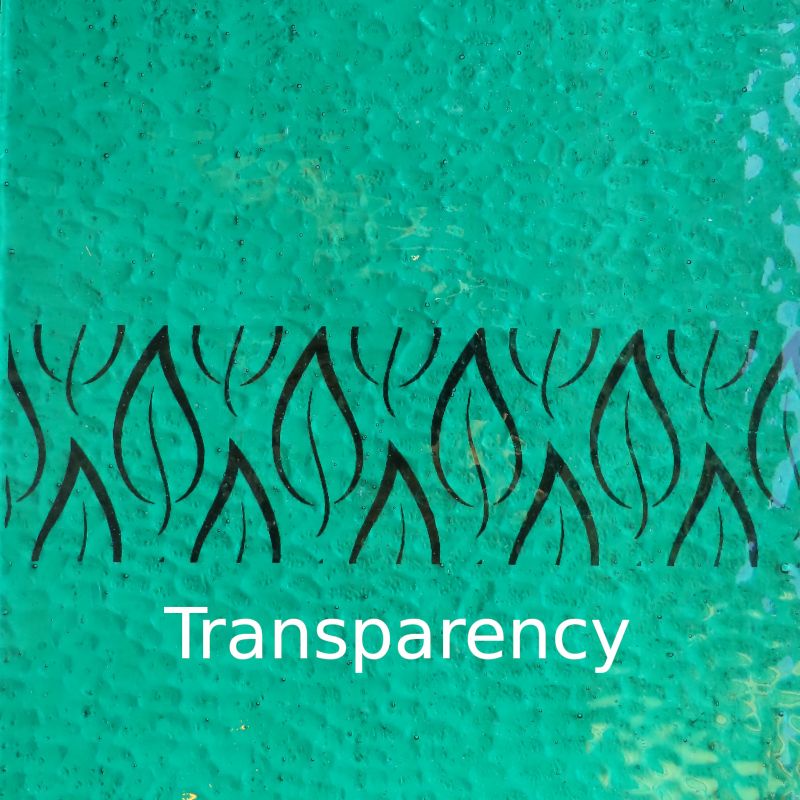 Glasplatte Blaugrün Gehämmert