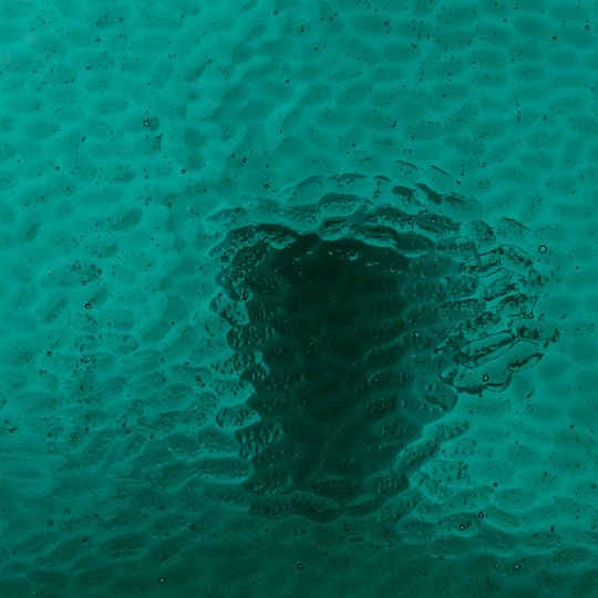 Plaque de Verre Bleu Sarcelle Martelé
