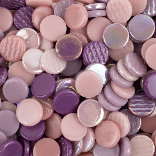 Pastilles De Verre 18mm  Mélange Violet
