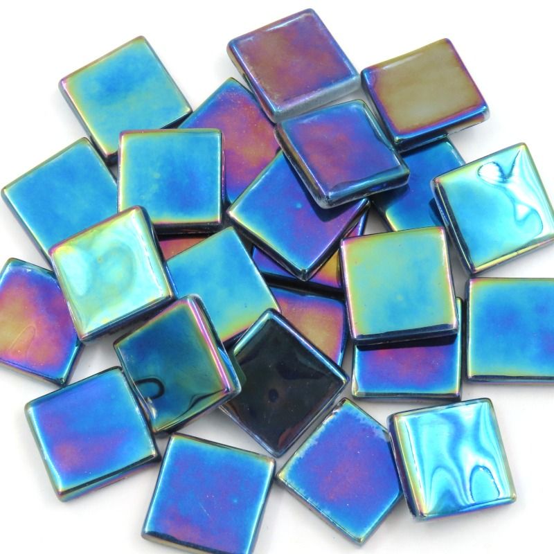 Crystal Wavy Iridescent 20mm Dark Blue