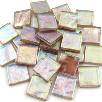 Pâte De Verre Cristal Ondulé Irisé 20mm  Baie d'Or