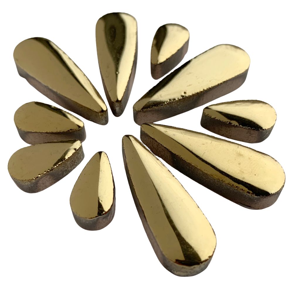 Ceramic Teardrops  Gold