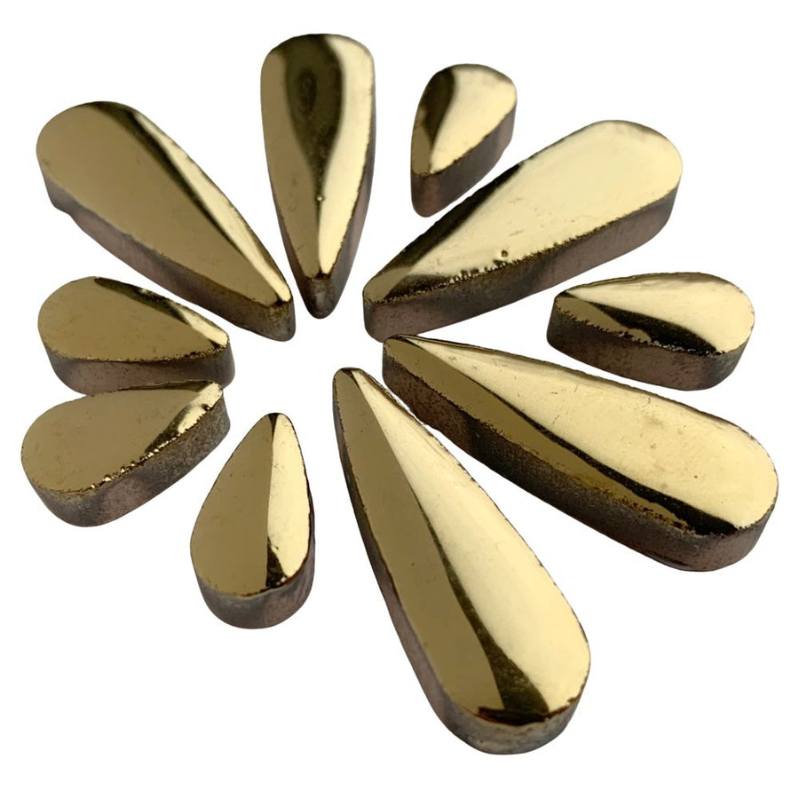 Ceramic Teardrops  Gold
