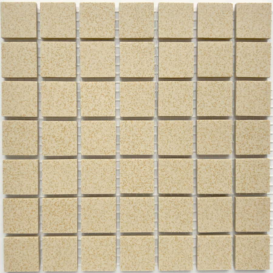 Winckelmans Jaune 202 Mouchetés – matta mosaikplattor, 20x20 mm på nät