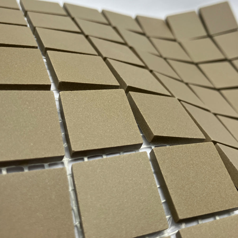Winckelmans Taupe – matta mosaikplattor, 20x20 mm på nät