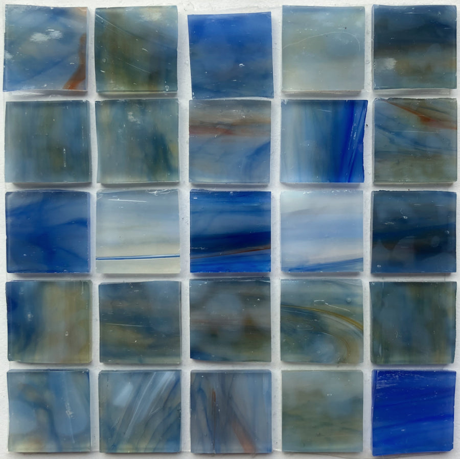 Glasmosaik Tiffany-Glas 20mm  Gezeitenblau