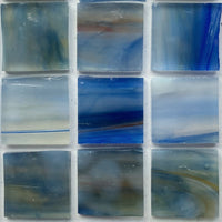 Glasmosaik Tiffany-Glas 20mm  Gezeitenblau