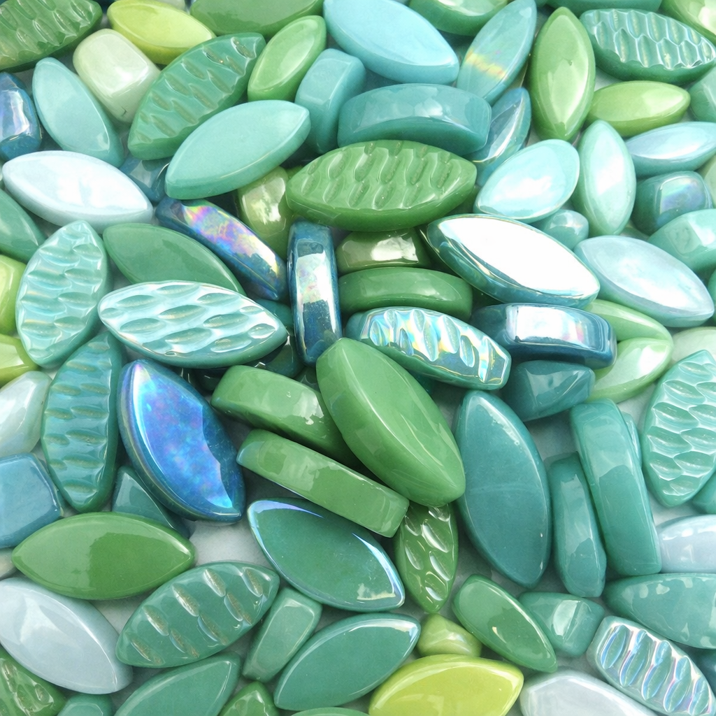 Pétales Ottoman Vert Bleu Mélange