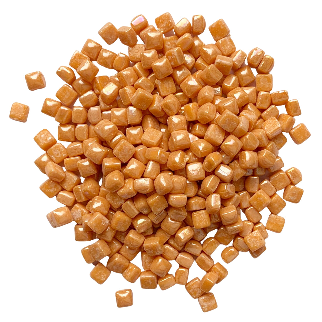 Mikro Glasmosaik 4,8mm Pärlemor Klar Orange