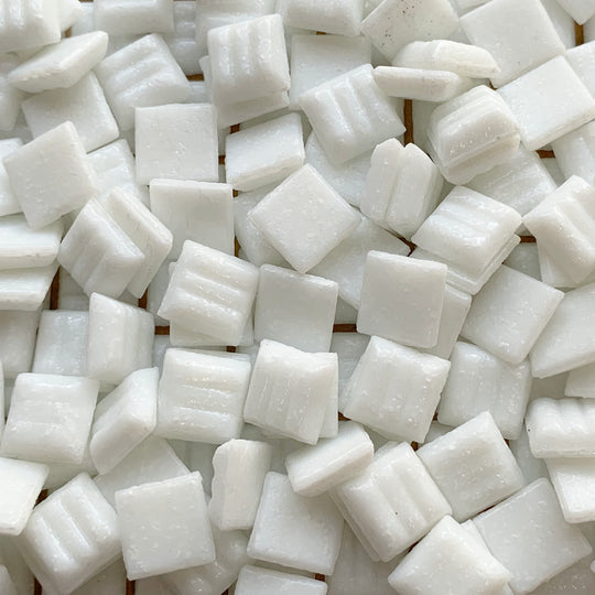 Glass Mosaic Tiles 10mm Matte White (loose)