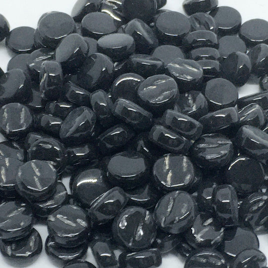 Mini Pastilles De Verre 8mm Noir Opale