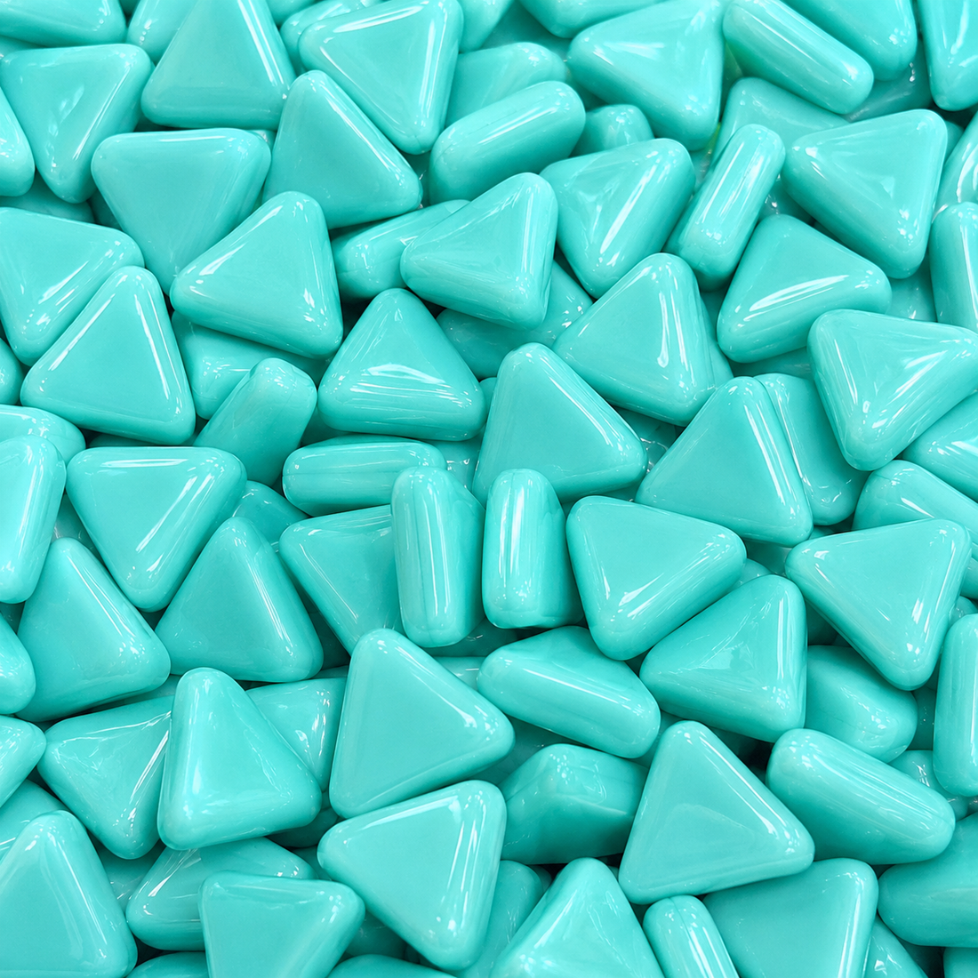 Mini Glasmosaik Dreieck Halb Cyan