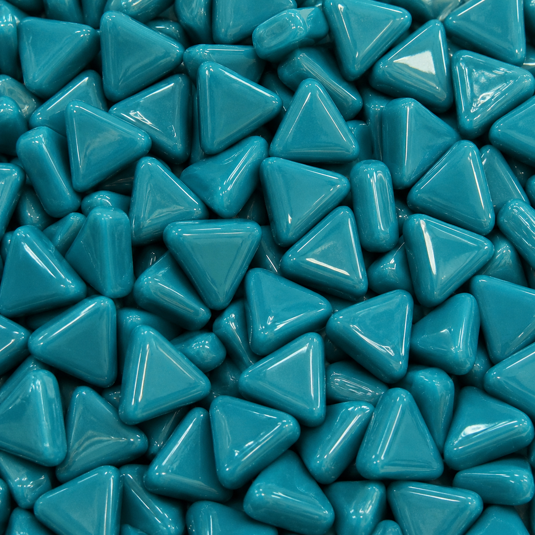 Mini Glass Mosaic Triangle Dark Cyan