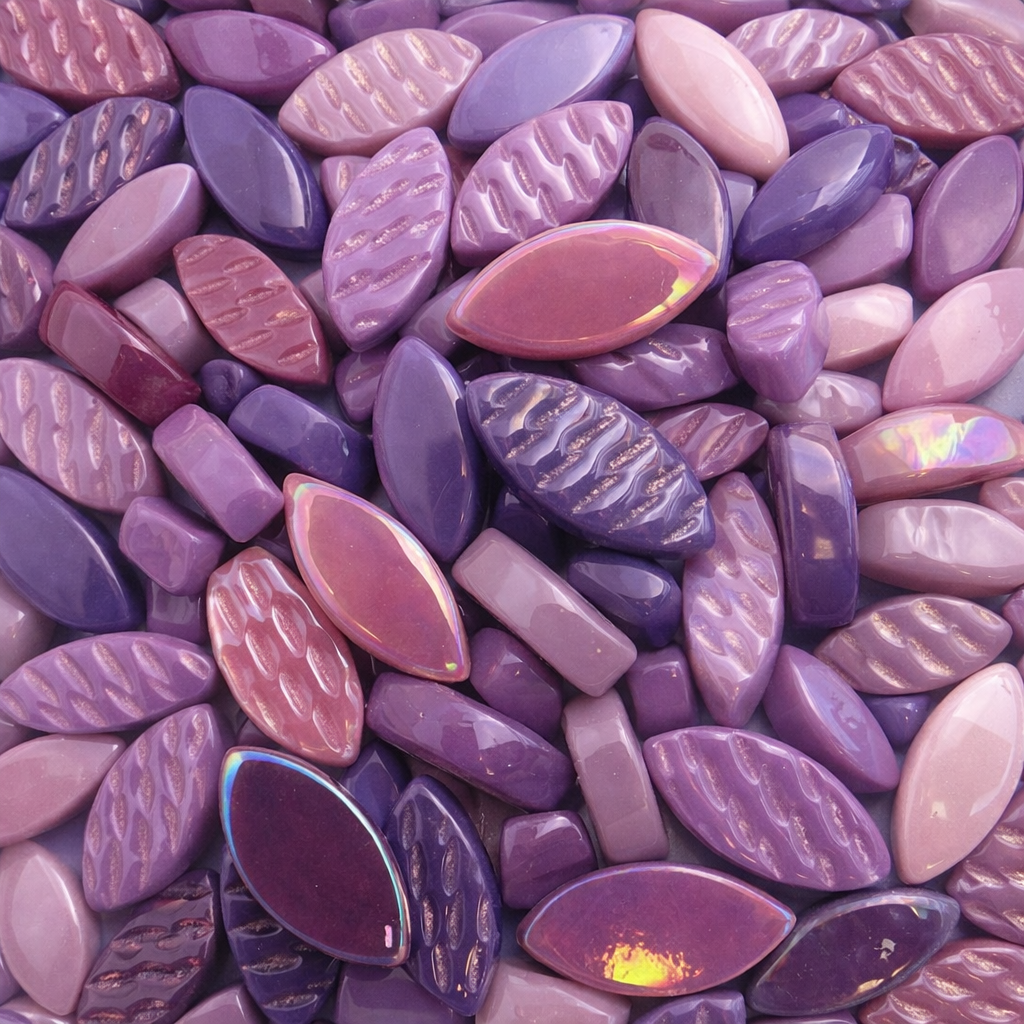 Mosaiksteinen Elipsenform Glas  Lila Mix