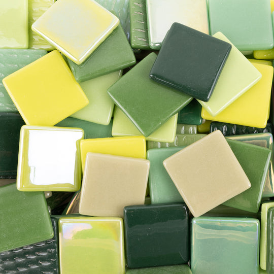 Pâtes De Verre 25mm Grön Mix
