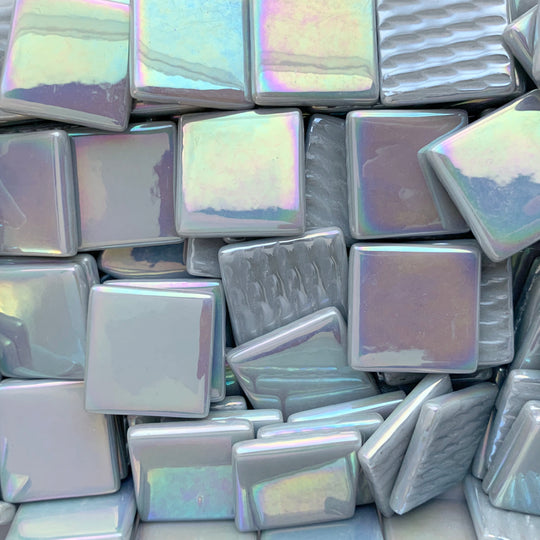 Pâte de Verre Pearlised 25mm Grey