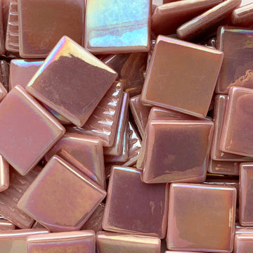 Pâtes De Verre  25mm Rose Foncé Iridescent