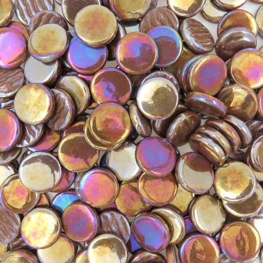 Glas-Pastillen Perle 18mm  Kaffee 