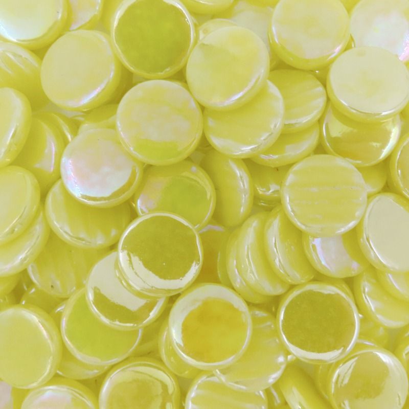 Rounds Pearlised 18mm  Acid Yellow