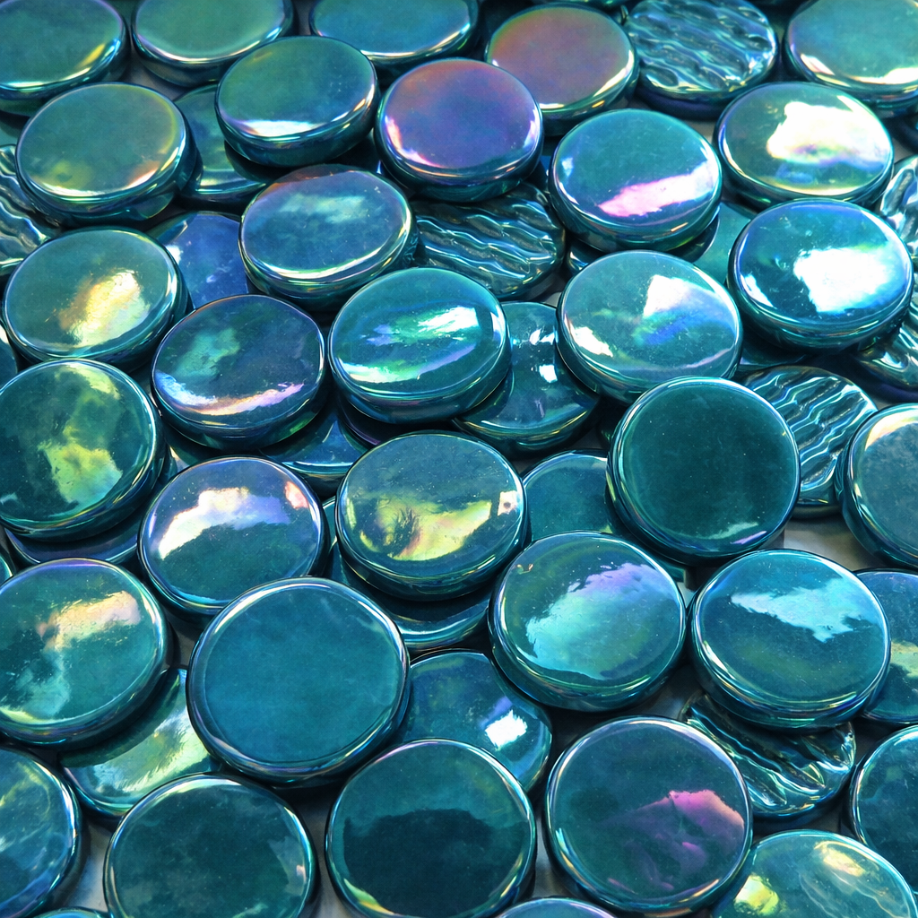 Rounds Pearlised 18mm  Deep Teal