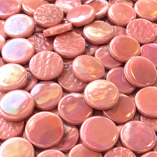 Glas-Pastillen Perle 18mm  Dunkelrosa 