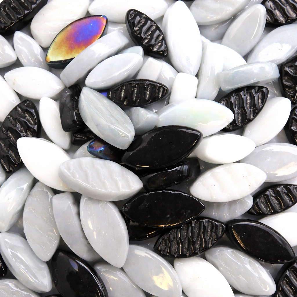 Pétales Ottoman Noir Blanc Mélange