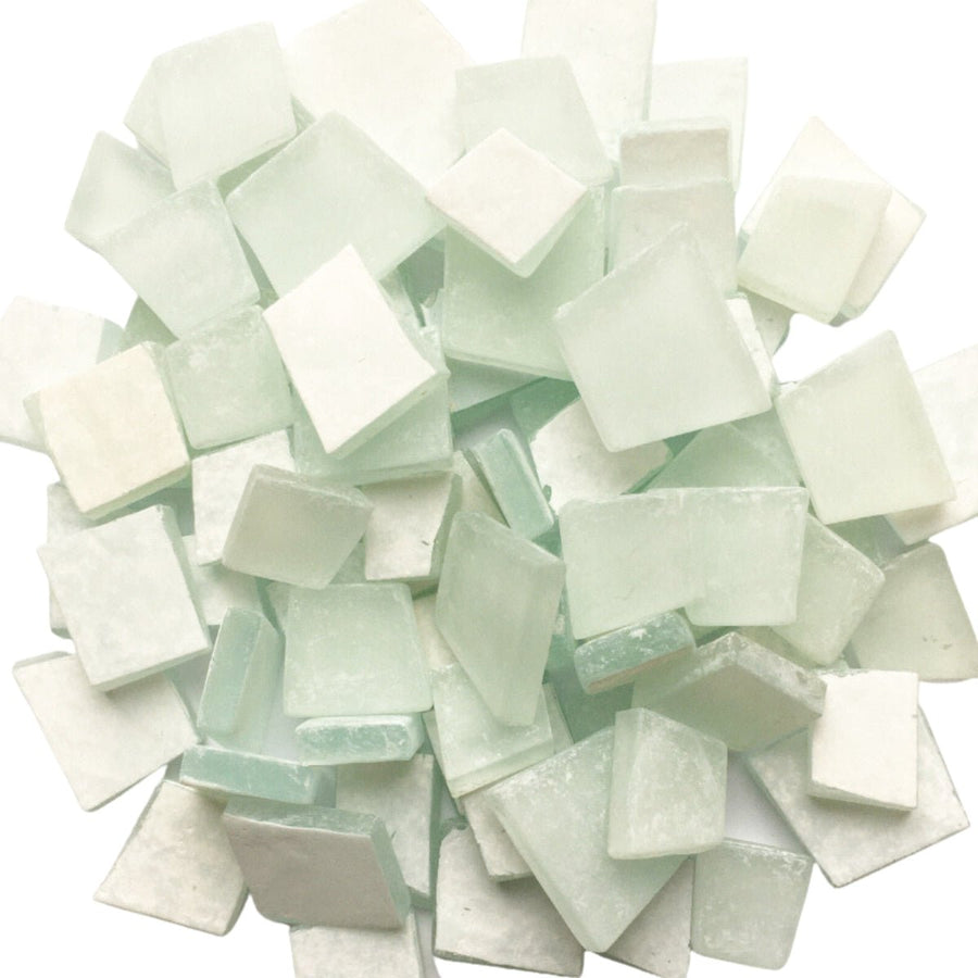 Verre Mosaique - glass mosaic -Glasmosaik-glasmozaïek-Beachglass Wit - mosaicshop