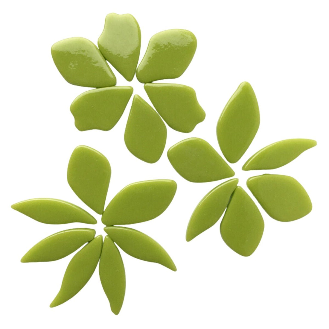 Verre Mosaique - glass mosaic -Glasmosaik-glasmozaïek-Bloemblaadjes Glas Nieuwgroen - mosaicshop