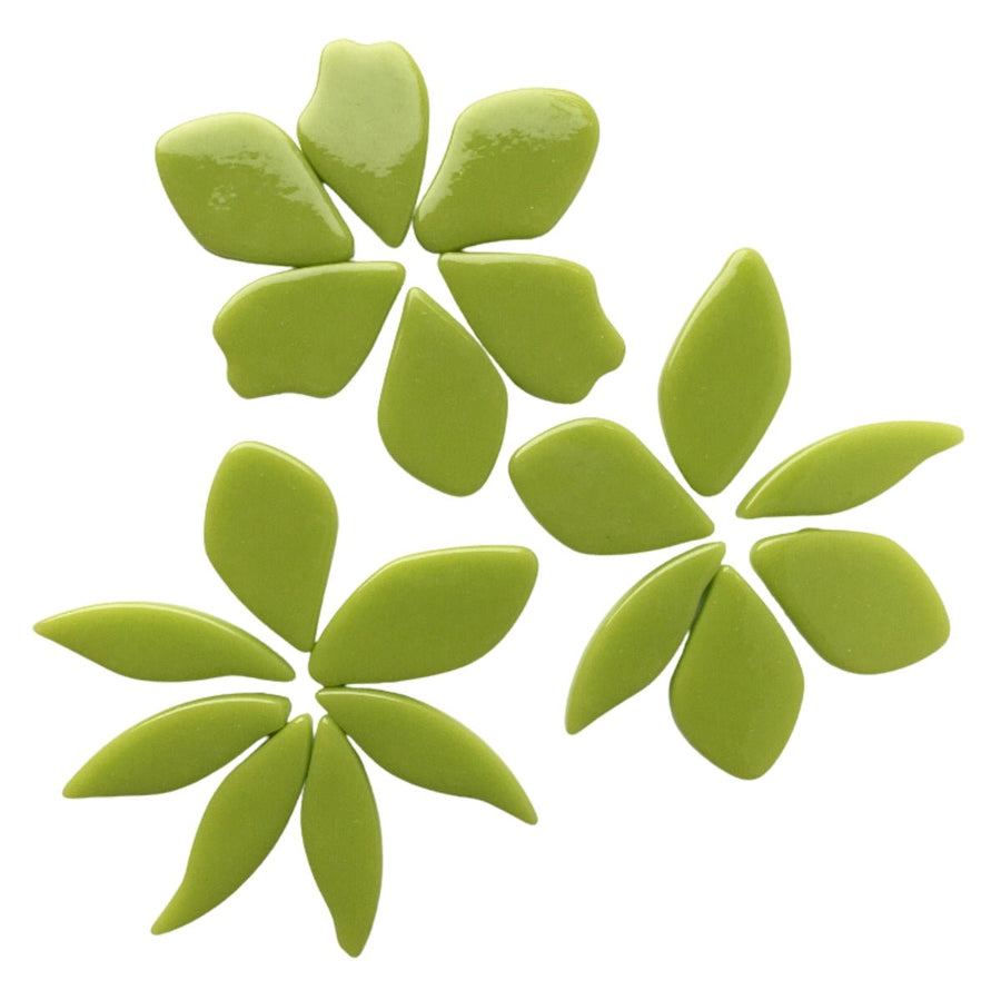 Verre Mosaique - glass mosaic -Glasmosaik-glasmozaïek-Bloemblaadjes Glas Nieuwgroen - mosaicshop