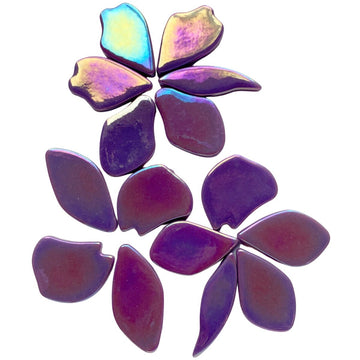 Verre Mosaique - glass mosaic -Glasmosaik-glasmozaïek-Bloemblaadjes Glas Parelmoer Magenta - mosaicshop