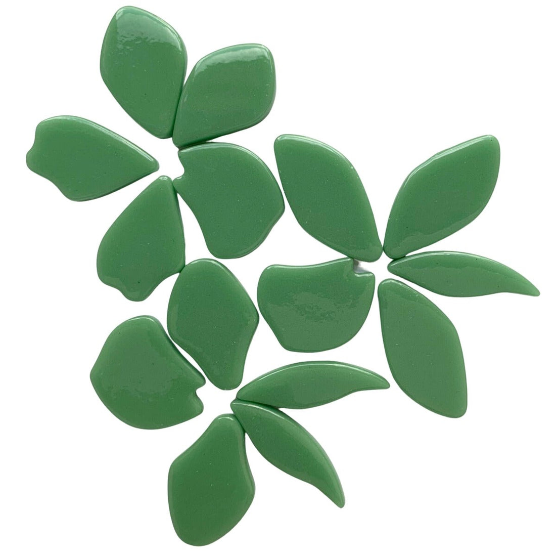 Verre Mosaique - glass mosaic -Glasmosaik-glasmozaïek-Bloemblaadjes Glas Weidegroen - mosaicshop