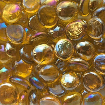 Verre Mosaique - glass mosaic -Glasmosaik-glasmozaïek-Glasdruppels 16-20mm Diamantgeel - mosaicshop