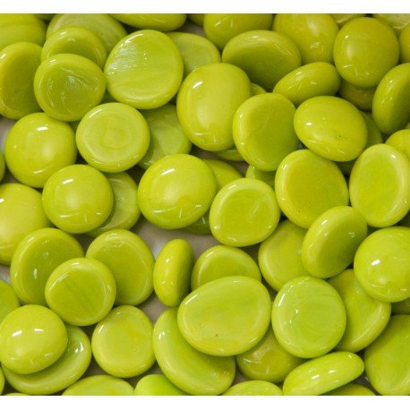 Verre Mosaique - glass mosaic -Glasmosaik-glasmozaïek-Glasdruppels 16-20mm Kiwi - mosaicshop