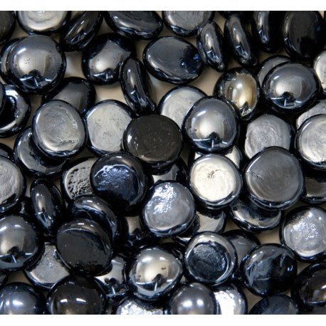 Verre Mosaique - glass mosaic -Glasmosaik-glasmozaïek-Glasdruppels 16-20mm Opaalzwart - mosaicshop