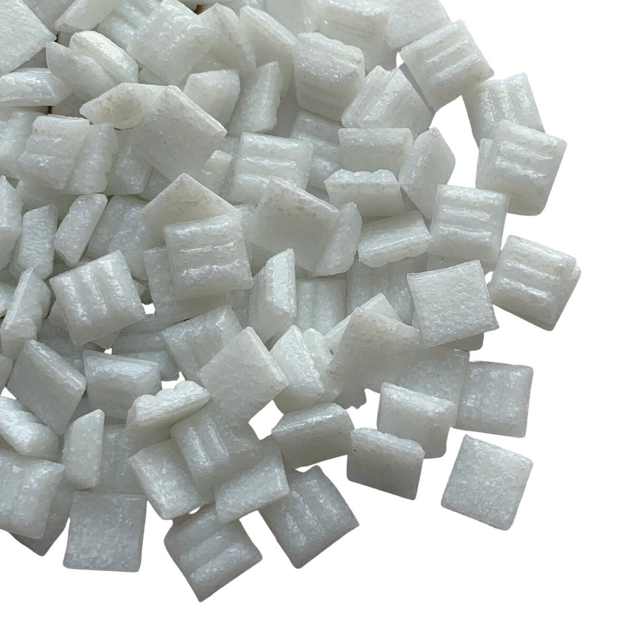 Verre Mosaique - glass mosaic -Glasmosaik-glasmozaïek-Glasmozaiek 10mm Ijswit - mosaicshop